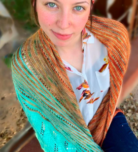 Riotous shawl designed by Jessica Correa of Little Hip Kitty